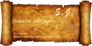 Supala János névjegykártya
